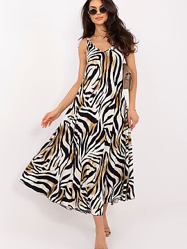 day dress Italy Moda  A summer dress with a flared cut is a light and eye-catching proposition perfect for everyday styling. Its loose cut beautifully drapes on t