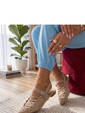 Balerinki Solea  Elegant ballerinas made of soft, ecological suede leather are a stylish proposition for women who appreciate subtle classic with a fashionab