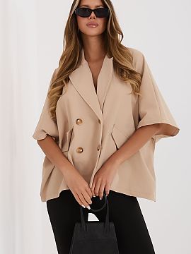 Coat Rue Paris  A short loose-fitting women\'s coat is an ideal proposal for the spring/summer season for women who value comfort and freedom in styling. Ma