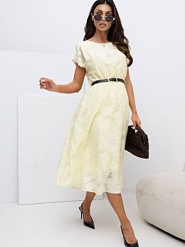 Cocktail dress Rue Paris  Elegant dress with a flared cut, perfect for special occasions and parties. The midi length model beautifully emphasizes the silhouette, pro