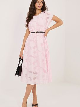 Cocktail dress Rue Paris  Elegant dress with a flared silhouette, perfect for special occasions and parties. The midi length model beautifully accentuates the silhoue