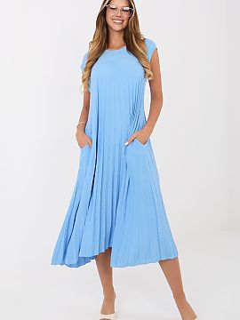 day dress Rue Paris  Elegant pleated dress with a timeless character, which will work perfectly in many stylizations from work, through formal meetings, to speci