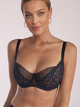 soft Kinga  Soft bra type soft Klara SC-1125 in navy shade is a classic and always fashionable proposition. It is made of delicate mesh decorated with e