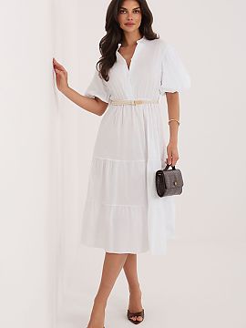 day dress Italy Moda  A summer dress with a flared silhouette is a light and feminine proposal perfect for everyday wear and work. Made of breathable cotton, it e
