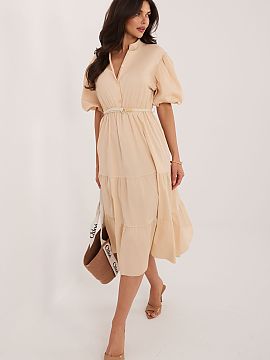Daydress Italy Moda  A summer dress with a flared cut is a light and feminine proposal perfect for everyday wear and work. Made of breathable cotton, it ensures 