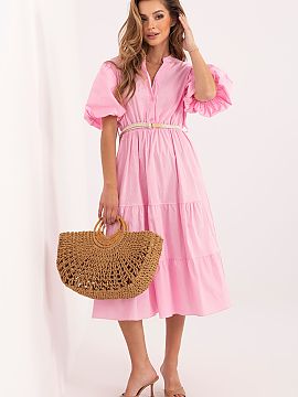 day dress Italy Moda  A summer dress with a flared cut is a light and feminine proposition perfect for everyday wear and work. Made of breathable cotton, it ensur