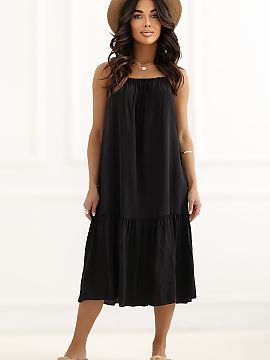 day dress Italy Moda  The summer flared dress is a light and feminine proposal perfect for everyday wear. It will work perfectly on warm days, providing comfort a