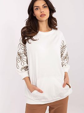 sweatshirt Rue Paris  Women\'s casual sweatshirt is a combination of comfort and subtle, feminine details. Made of soft and flexible cotton blend with added elast