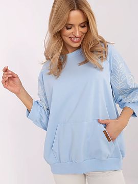 sweatshirt Rue Paris  Women\'s casual sweatshirt is a combination of comfort and subtle feminine details. Made of soft and stretchy cotton blend with added elasta