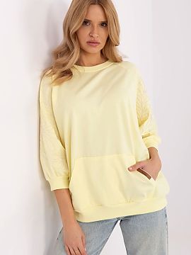 sweatshirt Rue Paris  A women\'s casual sweatshirt is a combination of comfort and subtle, feminine details. Made of soft and flexible cotton blend with a touch o