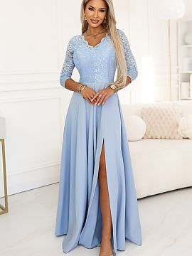 Long gown Numoco  When you plan an important outing, this blue maxi dress will help you create a refined styling for the party. Combine it with heels and deli
