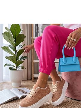 Platform sneakers Solea  Stylish lace-up sports shoes with decorative zircons are the perfect combination of comfort and fashionable design. Their sporty style in a 