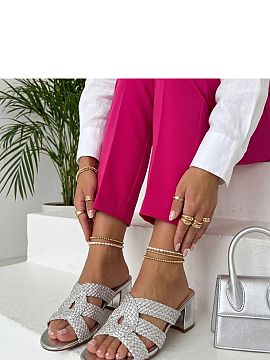 Heeled sandals Solea  Stylish heeled sandals are an elegant and comfortable choice for warmer days. Made of eco-leather, they stand out with their aesthetic finis