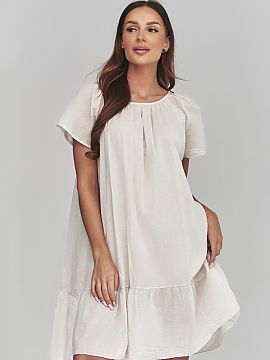 Daydress Makadamia  The loose women\'s dress is a combination of comfort, feminine style, and subtle lightness. Made of delicate, breathable fabric, it will wor