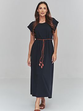 Daydress Makadamia  Universal women\'s midi dress with a loose cut is a perfect choice for women who appreciate comfort and minimalist style. The light, pleasan
