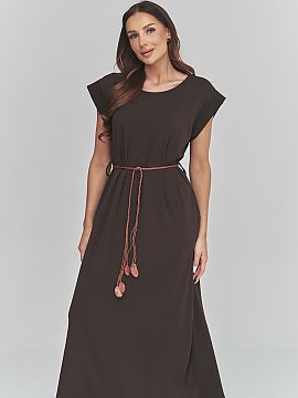 Daydress Makadamia  The universal women\'s midi dress with a loose fit is a perfect choice for women who value comfort and minimalist style. The light, pleasant