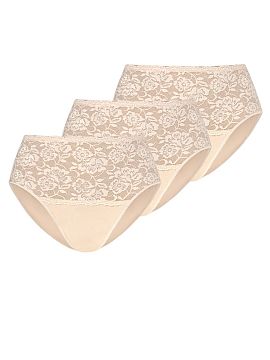 Set Teyli  A set of high-waisted women\'s panties in natural beige, masking women\'s imperfections. Multi-pack of women\'s panties is made of airy, ski