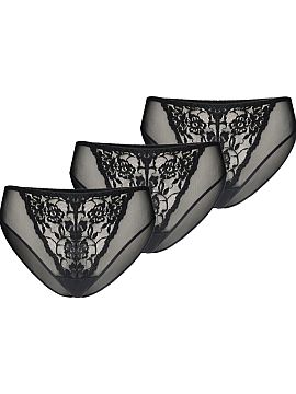 Set Teyli  Multipack of women\'s classic panties in intense black color. The tri-pack of panties has a simple classic cut and is addressed to women of 