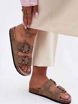 Flip-flops Step in style  Women\'s eco-leather sandals are a stylish and comfortable option for warm days. The fashionable look is combined here with everyday comfort