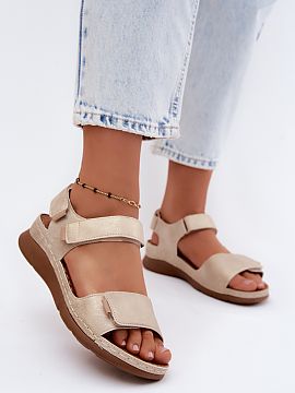 Buskin Step in style  Women\'s sandals made of eco leather on a delicate wedge heel are a comfortable and functional option for warm days. The light design makes 