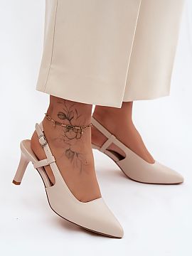 Heel sandals Step in style  Women\'s sandals from the Sergio Leone brand are an elegant proposition created for special occasions. Made of eco-leather, they look aesthe