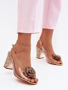 Heel sandals Step in style  Transparent women\'s sandals are an elegant proposal created for special occasions. The subtle form combined with transparent elements gives