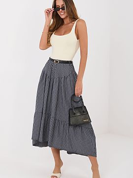 Skirt Italy Moda  Casual midi skirt in check is a comfortable and stylish proposition for everyday wear, perfect for casual daily styling. Made of high-qualit
