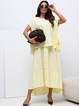 Skirt Italy Moda  Casual midi skirt in plaid is a comfortable and stylish choice for everyday wear, perfect for casual, daily styling. Made of high-quality bl
