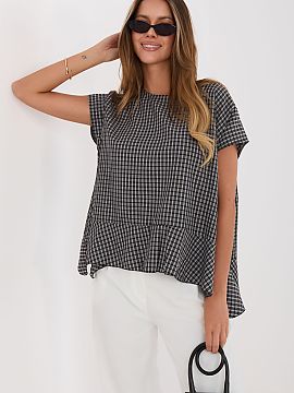 Blouse Italy Moda  Women\'s plaid blouse is a comfortable and stylish proposition for everyday wear, perfect for casual styling. Made of high-quality blend of 