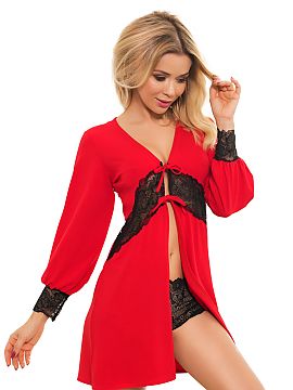 Bathrobe Kalimo  Comfortable, unconventional Jolo nightgown made of viscose is another proposal from the Kalimo brand. Ruches and lace were used at the waist