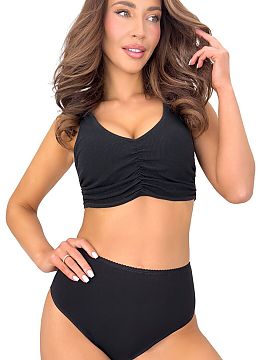 Panties Donna  High-waisted figs 273, made of high-quality cotton, provide comfort and breathability throughout the day. The lace back subtly emphasizes th