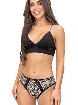 Panties Donna  Leopard print panties with lace 231 Omari are a stylish proposal combining elegance with modern design. Made of soft, pleasant to the touch 
