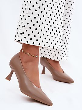 Heel pumps Step in style  Eco-leather pumps are an elegant option for women who appreciate classic styles in a modern rendition. The stylish design perfectly highligh