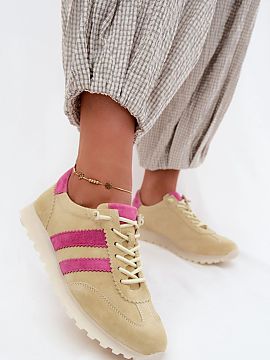 Sport Shoes Step in style  Women\'s sneakers made of natural suede are a comfortable and stylish option for everyday wear. Carefully crafted, they perfectly blend a fa