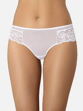 Brazilian style panties Teyli  Brazilians are a type of women\'s panties that are loved by women. The panties are made of very delicate and high-quality, sensual white mes