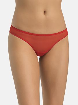 Brazilian style panties Teyli  Brazilian lace women\'s panties in red. The back is made entirely of pleasant to the touch lace with a large dense and bold floral pattern, 
