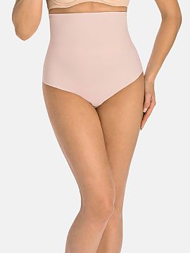 Panties Teyli  Flexible shaping high-waisted beige panties. They are made of high-quality elastic material that camouflages silhouette imperfections, protr