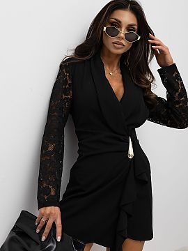 Cocktail dress Italy Moda  Elegant mini dress created for women who value elegance, class, and unique details. The simple cut beautifully accentuates the silhouette, g