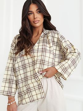 Shirt Italy Moda  Stylish women\'s shirt in a casual edition, which will work perfectly both in everyday life and at work. The classic checkered pattern gives