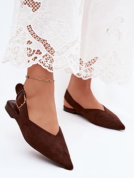Ballet flats Step in style  Women\'s ballet flats made of eco suede are a stylish and comfortable choice for everyday wear. The flat heel model guarantees comfort, and 