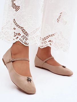 Ballet flats Step in style  Women\'s ballet flats made of suede imitation are a stylish proposal for women who appreciate comfort and trendy details. The classic design
