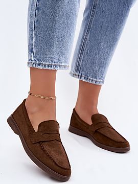 Mocassin Step in style  Stylish women\'s moccasins made of soft eco-suede are a timeless proposition for everyday and more elegant stylings. The classic cut makes t