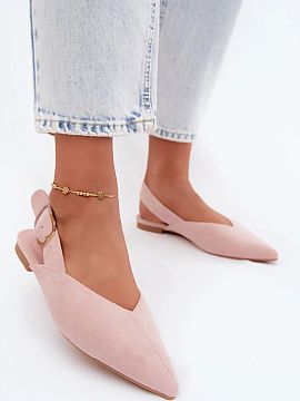 Ballet flats Step in style  Women\'s ballet flats made of eco suede are a stylish and comfortable choice for everyday wear. The model on a flat heel guarantees comfort,
