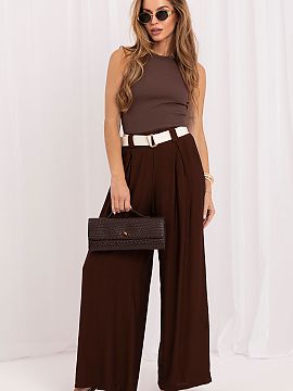 Women trousers Rue Paris  Women\'s wide leg trousers are an elegant and comfortable model that will work perfectly for both everyday wear and for work. Their simple, 