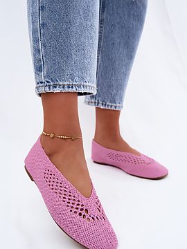 Ballet flats Step in style  Openwork women\'s ballet flats made of textile material are a light and comfortable option for warmer days. The flat cut guarantees comfort 