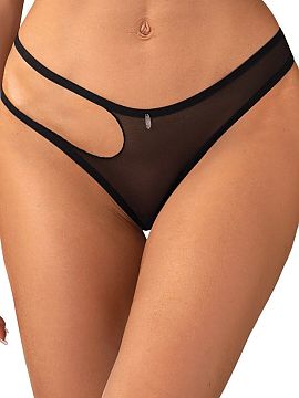 T-backs Obsessive  Saturis Strings are a bold proposition for women who appreciate sensual details and modern design. Made of transparent black mesh, they perf