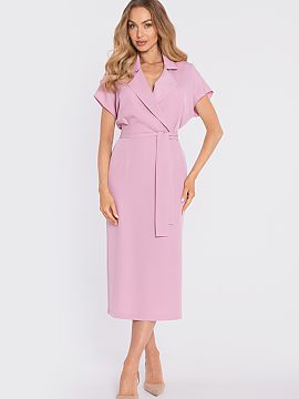 Cocktail dress Moe  An elegant midi dress with a wrap design is a timeless proposition for women who appreciate classic style and comfort. Made of smooth fabric