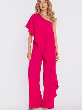 Suit Moe  An elegant jumpsuit with an asymmetrical top is a proposal for women who appreciate modern style and refined elegance. Made of smooth fabric