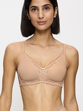 Soft Triumph  The Modern Lace+Cotton shaping bra 10207539-00EP is a modern version of a bestselling model that combines effective silhouette shaping with 