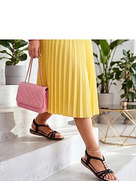 Sandals Solea  Stylish sandals with zircons on a small elevation are the perfect choice for women who appreciate elegance in a comfortable version. Delicat